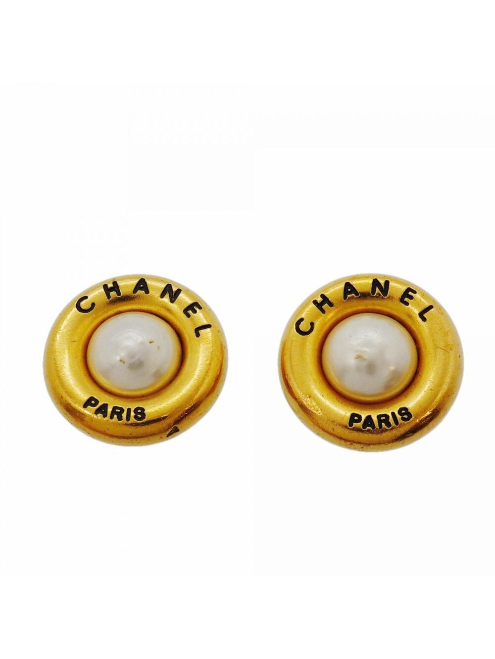 Chanel Earrings Pearl Gold-Tone Metal #299406C68B